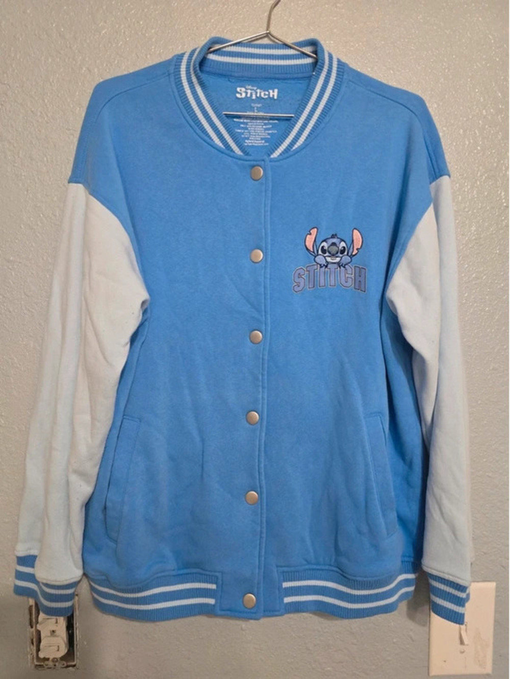 Disney Blue Stitch Varsity Bomber Jacket